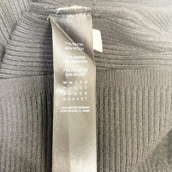 White House Black Market black long sleeve fitted rib knit turtleneck sweater - Picture 6 of 9